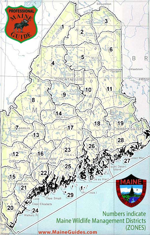 Maine hunting zone Map